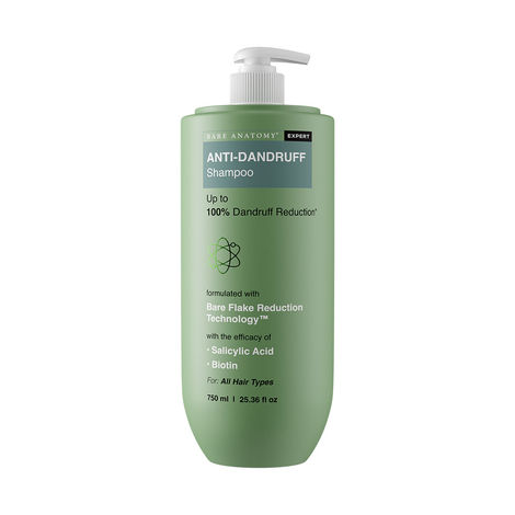Buy Bare Anatomy Expert Anti-Dandruff Shampoo | Up to 100% Dandruff Reduction | Targets Oily Scalp and Sheds Dry Flakes | 750 ml-Purplle