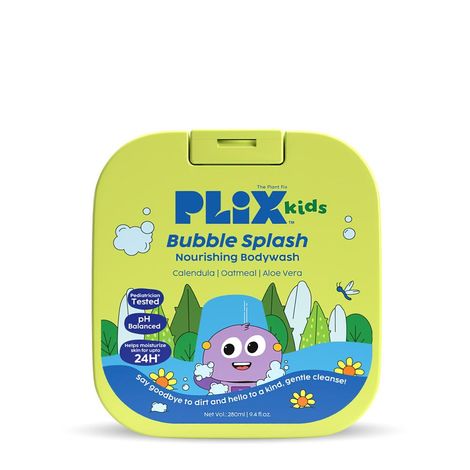 Buy PLIX Kids Bubble Splash Nourishing Body Wash | Gentle cleansing without dryness | 24-hour hydration | Strengthens skin barrier & soothes sensitive skin | Sulfate-free & dermatologically tested | 280 ml-Purplle