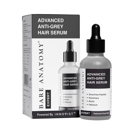 Buy Bare Anatomy Advanced Anti-Grey Serum | Reduces Hair Greying | Silverfree Peptide + Biotin + Rosemary | Fast Absorbing, Odorless, Non-Sticky | Clinically proven formula For Men & Women | 50 ml-Purplle