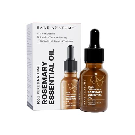 Buy Bare Anatomy 100% Pure & Natural Rosemary Essential Oil for Hair Growth & Thickness | Helps with Dandruff, Hair fall, Dry & Dull Skin | AYUSH Certified | Suitable for Men & Women | 15 ml-Purplle