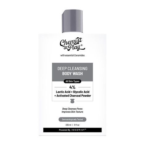 Buy Chemist At Play Deep Cleansing Body Wash| Activated Charcoal Removes Dirt | Lactic Acid for Skin Texture| Glycolic Acid for Exfoliation| 236 ml-Purplle