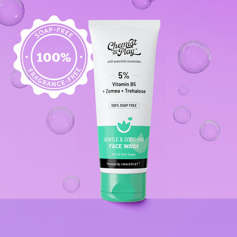 Buy Chemist at Play Gentle & Soothing Facewash | 100% soap & fragrance-free| Cleanses, soothes, refreshes & hydrates| Strengthens skin barrier | 75 ml-Purplle