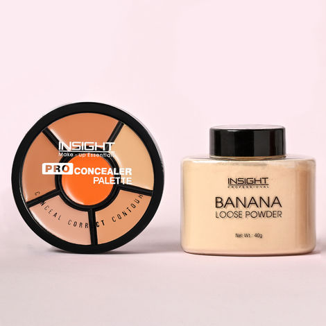 Buy Insight Cosmetics Banana Loose Powder + Pro Concealer Palette Combo of 2-Purplle