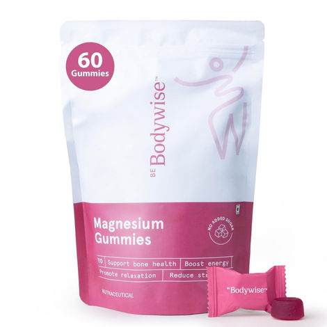 Buy Be Bodywise Magnesium Glycinate 60 Gummies - 500mg - Relieves Stress & Supports Muscle Recovery-Purplle