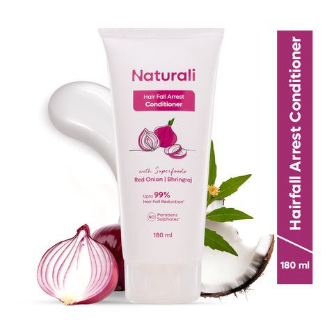 Buy NATURALI Hairfall Arrest Conditioner with Red Onion & Bhringraj | Sulphate & Paraben-Free Conditioner For Women & Men |180 ml-Purplle