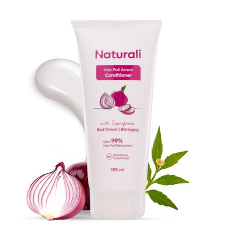 Buy NATURALI Hairfall Arrest Conditioner with Red Onion & Bhringraj | Sulphate & Paraben-Free Conditioner For Women & Men |180 ml-Purplle
