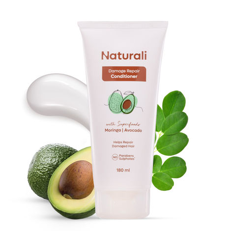 Buy NATURALI Damage Repair Conditioner with Avocado & Moringa Oil | No Sulphates, No Parabens | Conditioner For Dry Hair | 180 ml-Purplle