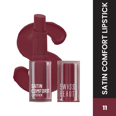 Buy Swiss Beauty Satin Comfort Lipstick - Wine Stain - 3 gm-Purplle