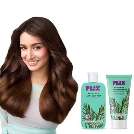 Buy PLIX Rosemary Anti Hairfall Regime| Advanced Shampoo (200 ml) & Conditioner (175 ml) | Reduces Hair Fall & Strengthens Hair | Rosemary Extract, Ceramides & Plant Keratin | For Men & Women, Combo of 2-Purplle