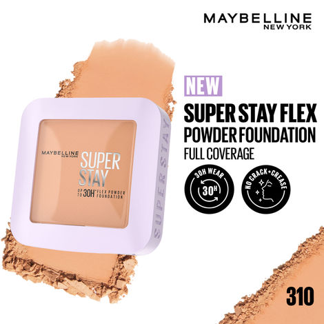 Buy Maybelline New York Super Stay Flex Powder Foundation Compact, 310, Full Coverage, 30H Full Coverage, Perfect for Oily Skin, Waterproof & Sweatproof - 9 gm-Purplle