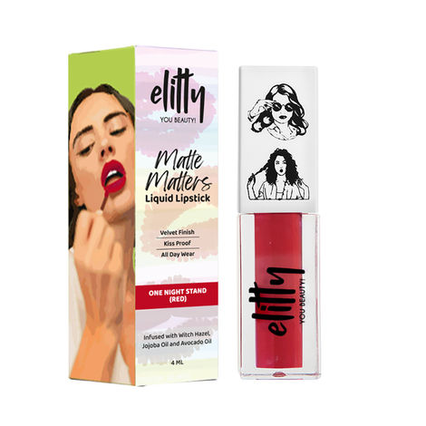 Buy Elitty Beauty Red Liquid Matte Lipstick | Transferproof, Smudgeproof & Lightweight | One Night Stand - 4 ml-Purplle