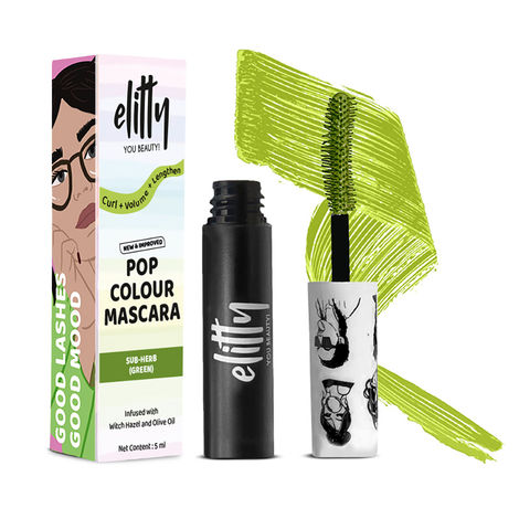 Buy Elitty Beauty Green Pop Colored Lush Lashes Mascara - Sub-Herb - 5 gm-Purplle