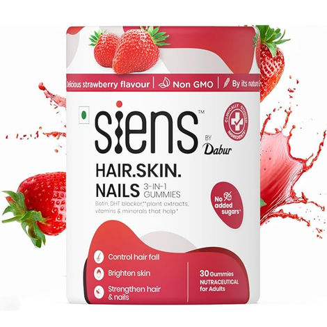 Buy Siens By Dabur 3 in 1 Gummies - 30 pc|Brightens Skin, Control Hairfall, Strengthens Hair & Nails-Purplle