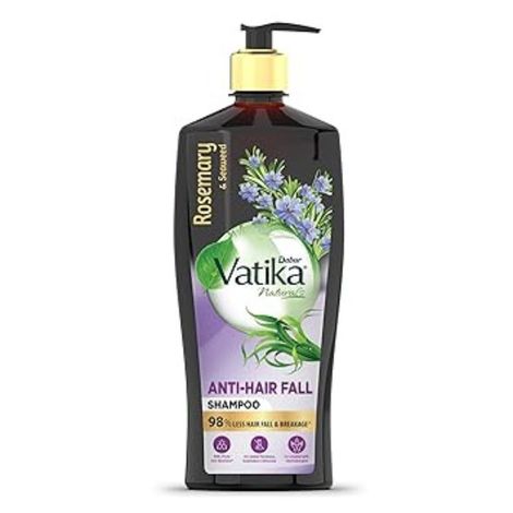 Buy Dabur Vatika Rosemary & Seaweed Anti-Hairfall Shampoo - 640 ml | Reduces Hair Fall | Stimulates Hair Growth And Thickness | Co-Created With Dermatologist | No Sulphates, Silicones & Parabens | Animal Test Free-Purplle