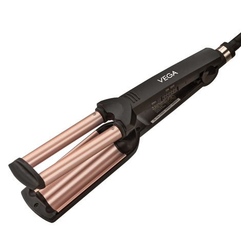 Buy Vega I-Wave Hair Waver for Women with Ceramic Coated Barrel, Soft & Deep Wave Hair Curls, Black, (VHWR-01)-Purplle