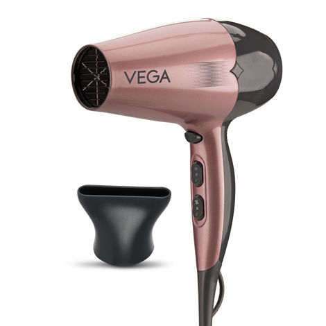 Buy Vega Go Pro 2100W Professional Hair Dryer with Detachable Nozzle, 2 Speed & 3 Temperature Settings with Cool Shot Button for Salon-like Blow Dry, Hair dryer for Men & Women (VHDH-25)-Purplle