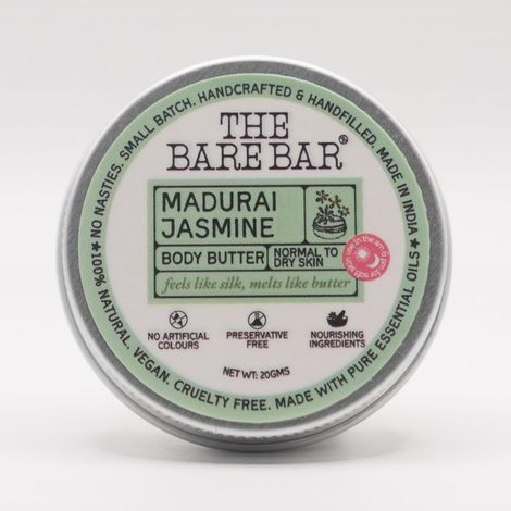 Buy The Bare Bar Madurai Jasmine Cream Deodorant – 20 gm | Aluminium-Free | With Shea Butter, Arrowroot Powder & Vitamin E | Soft Floral Freshness for All Skin Types-Purplle
