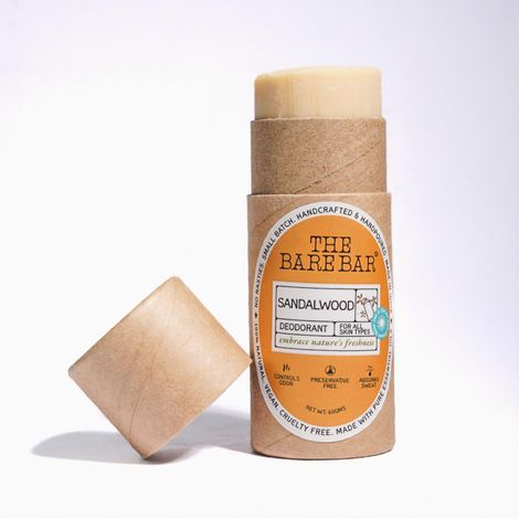 Buy The Bare Bar Sandalwood Push-Up Deodorant – 60gm | Aluminium-Free | With Shea Butter, Arrowroot Powder & Vitamin E | Gentle Odour Protection for All Skin Types-Purplle