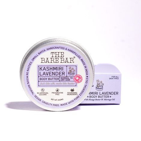 Buy The Bare Bar Kashmiri Lavender Body Butter – 20 gm | With Shea & Mango Butter | Nourishing & Soothing Moisturiser for All Skin Types-Purplle