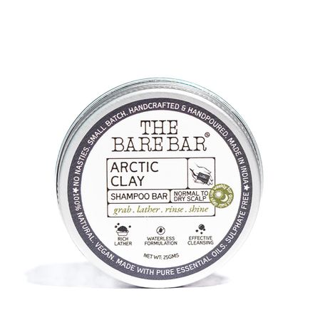 Buy The Bare Bar Arctic Clay Shampoo Bar – 25 gm With Blue Clay, Spirulina & Aloe Vera | Detoxifying & Volumizing Solid Shampoo | Sulfate-Free & Travel-Friendly-Purplle
