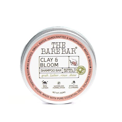 Buy The Bare Bar Clay & Bloom Shampoo Bar – 25 gm With Rose Clay, Rose Oil, Coconut Oil & Cocoa Butter | Nourishing & Soothing Solid Shampoo | Sulfate-Free & Travel-Friendly-Purplle