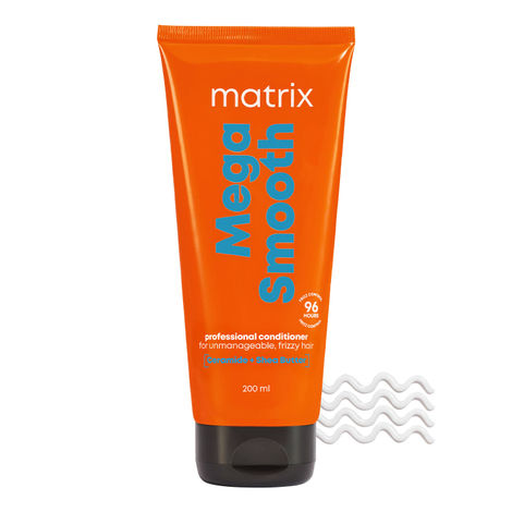 Buy Matrix Mega Smooth Conditioner for Frizzy Hair with Shea Butter and Ceramides for Max Smoothness for 4 Days for All Hair Types Used by 1 Lakh Hairstylists Paraben Free Professional Treatment, 200 ml-Purplle
