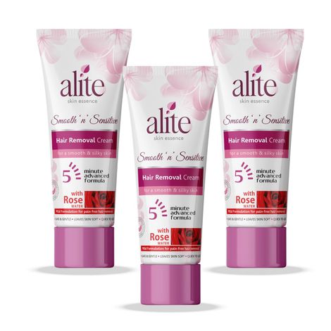 Buy Alite Hair Removal Cream for Women| Painless & Hair Removal | Smooth, Nourished Skin, Natural Butter & Aloe Vera Pack of 3 (30 gm each)-Purplle