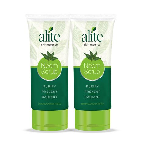 Buy Alite Neem Face Scrub with Aloevera Cucumber Extract Fights Breakouts Clear Skin Scrub  (70 gm) Pack of 2-Purplle