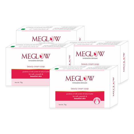Buy MEGLOW BEAUTY CREAM SOAP 75 gm Pack of 4-Purplle