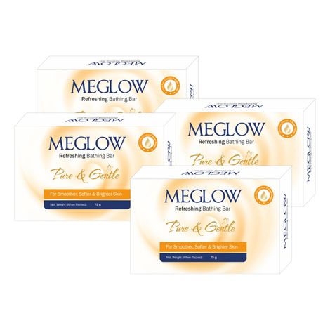 Buy MEGLOW REFRESHING BATHING BAR 75 gm Pack of 4-Purplle