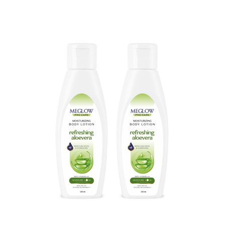 Buy MEGLOW BODY LOTION (ALOEVERA) 150 ml Pack of 2-Purplle