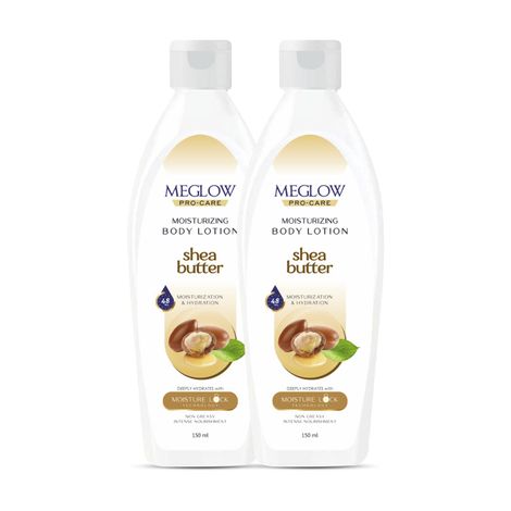 Buy MEGLOW BODY LOTION (SHEA BUTTER) 150 ml Pack of 2-Purplle