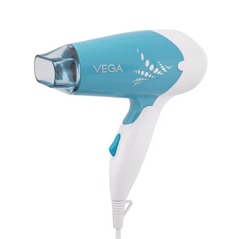 Buy Vega Insta Glam Foldable 1000 Watts Hair Dryer for Men and Women with 2 Heat & Speed Settings, Detachable Nozzle, Automatic Overheat Cut-out, VHDH-29, (Made in India) 1 pc-Purplle