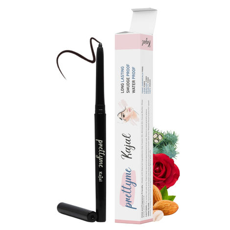 Buy Prettyme Herbal Black Kajal Pencil + Eyeliner | Matte Finish, Long Lasting, Waterproof, Smudge Proof, 0.35 gm-Purplle