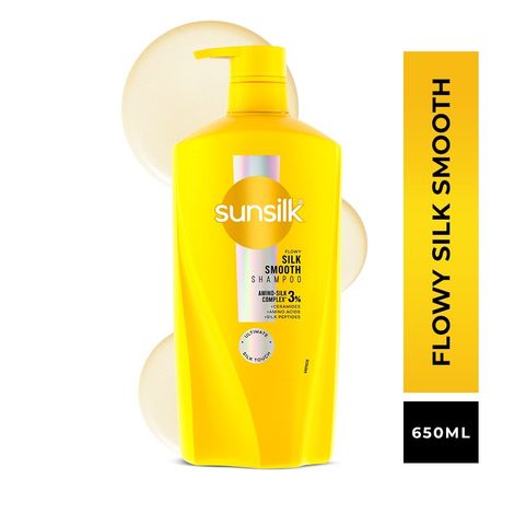 Buy Sunsilk Flowy Silk Smooth Shampoo 650 ml-Purplle