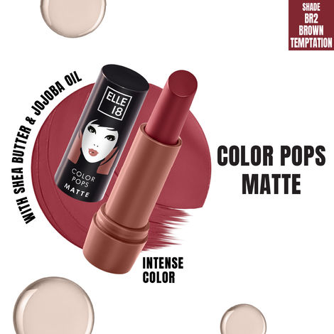 Buy Elle18 Color Pops Matte, Brown Temptation, Matte Finish, Moisturising Lipstick| 4.3 gm-Purplle