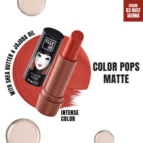 Buy Elle 18 Color Pops Matte Lipstick, Rust Sienna, Moisturising Matte | 4.3 gm-Purplle