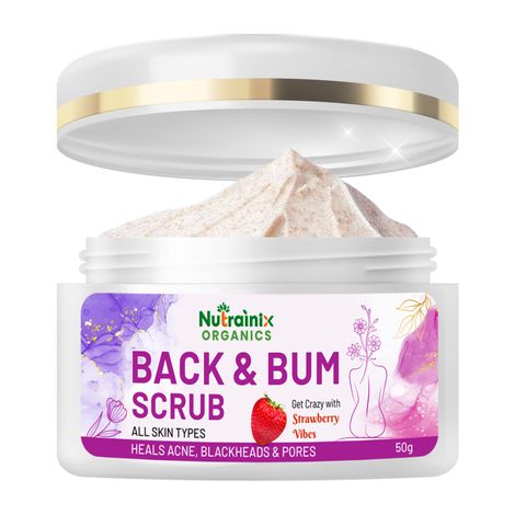 Buy Nutrainix Organics Back & Bum Scrub, Brightening Exfoliator for Dark Spot Removal & Smooth, Radiant Skin For All Skin Types - 50 gm-Purplle