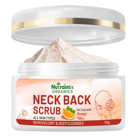 Buy Nutrainix Organics Neck Back Glow Scrub, Brightening Exfoliator for Silky, Radiant Skin for All Skin Types - 50 gm-Purplle