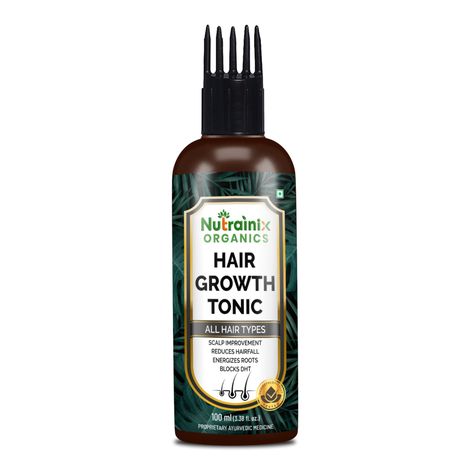 Buy Nutrainix Organics Ayurvedic Hair Revival Tonic, Scalp Elixir for Thicker, Stronger Hair – Comb Applicator Included - 100 ml-Purplle