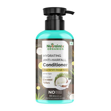 Buy Nutrainix Organics Hydrating Anti-Hairfall Conditioner, Hairfall Defense + Nutrient-Rich Hydration for Frizzy, Damaged Hair - 300 ml-Purplle