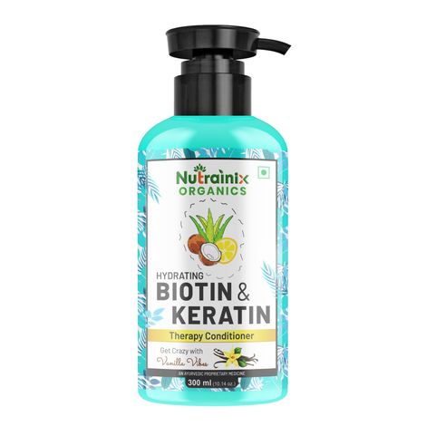 Buy Nutrainix Organics Hydrating Biotin & Keratin Rescue Conditioner, Miracle Worker for Damaged, Frizzy & Color-Treated Hair - 300 ml-Purplle