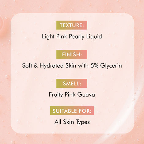 mCaffeine Detan Body Wash | 1% Glycolic, 2% Niacinamide, 3% Kojic Acid- Glutathione blend | Reduces Dark Spots & Brightens Skin | Tangy Guava- 300  ml
