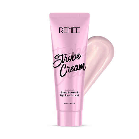 Buy Renee Strobe Cream, Dewy Finish Highlighter For Face, Smoothens, Plumps & Hydrates The Skin, Instant Luminous Glow, Hyaluronic Acid & Shea Butter Infused, Illuminating Makeup Base For All Skin Types (30 ml)-Purplle
