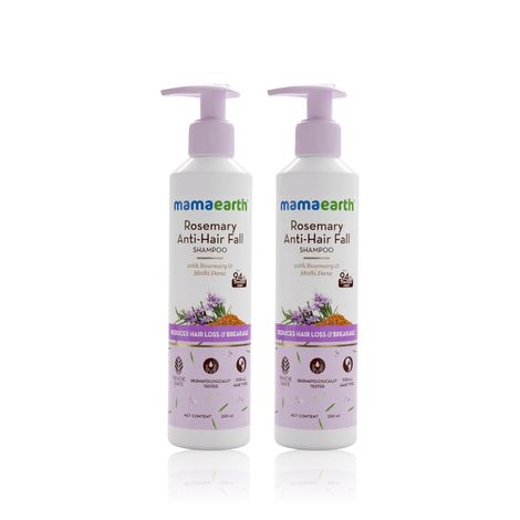 Buy Mamaearth Rosemary Anti-Hair Fall Shampoo with Rosemary & Methi Dana for Reducing Hair Loss & Breakage - 250 ml (Pack of 2)-Purplle