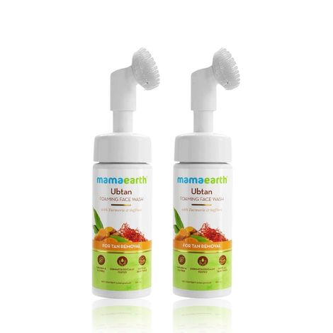 Buy Mamaearth Ubtan Foaming Face Wash with Turmeric and Saffron for Tan Removal - 150 ml (Pack of 2)-Purplle
