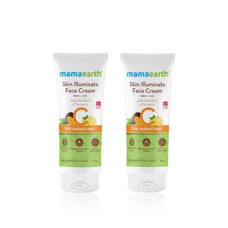 Buy Mamaearth Skin Illuminate Face Cream for skin brightening with Vitamin C and Turmeric for Radiant Skin – 80 gm (Pack of 2)-Purplle