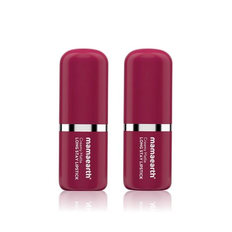 Buy Mamaearth Creamy Matte Long Stay Lipstick with Murumuru Butter and Vitamin E for 8-Hour Long Stay |Cranberry Crush - 4.2 gm (Pack of 2)-Purplle