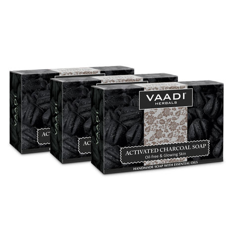 Buy Vaadi Herbals Value Pack of 3 Activated Charcoal Soap (3 X 75 g)-Purplle
