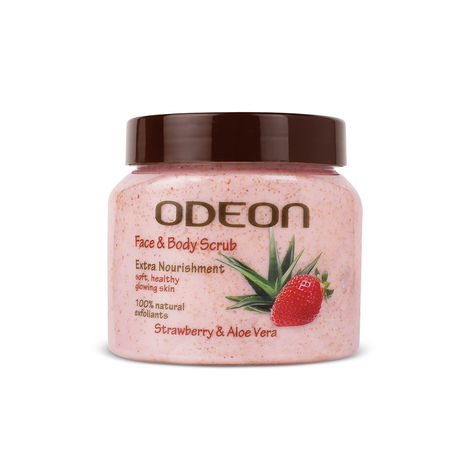 Buy Odeon Nourishing Strawberry & Aloe Vera Face & Body Scrub I Gentle Exfoliating Scrub for Reducing Dark Spots I Reduces Tan - 300 ml-Purplle